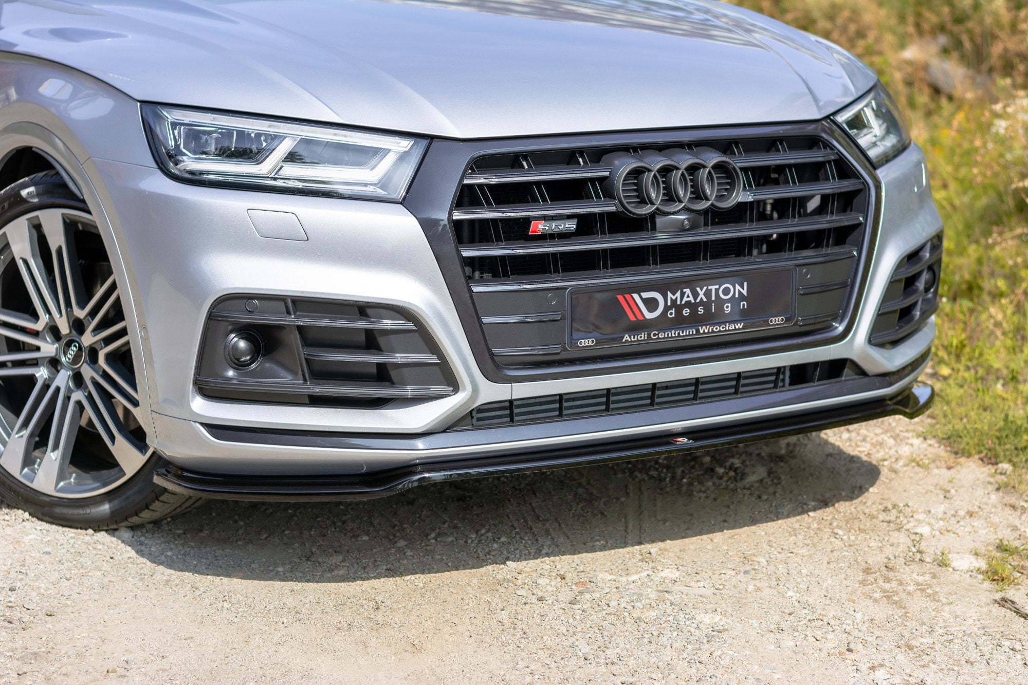 Maxton Design Street+ Spoilerlippe Front Ansatz passend für Audi SQ5/Q5 S-line Mk2 schwarz Hochglanz