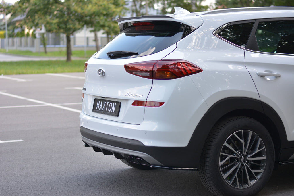 Maxton Design Diffusor Heck Ansatz passend für Hyundai Tucson Mk3 Facelift schwarz Hochglanz