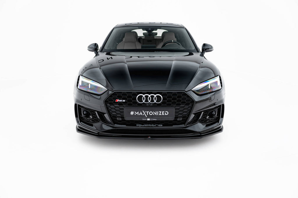 Maxton Design Street+ Spoilerlippe Front Ansatz V.2 passend für Audi RS5 Coupe / Sportback F5 schwarz Hochglanz