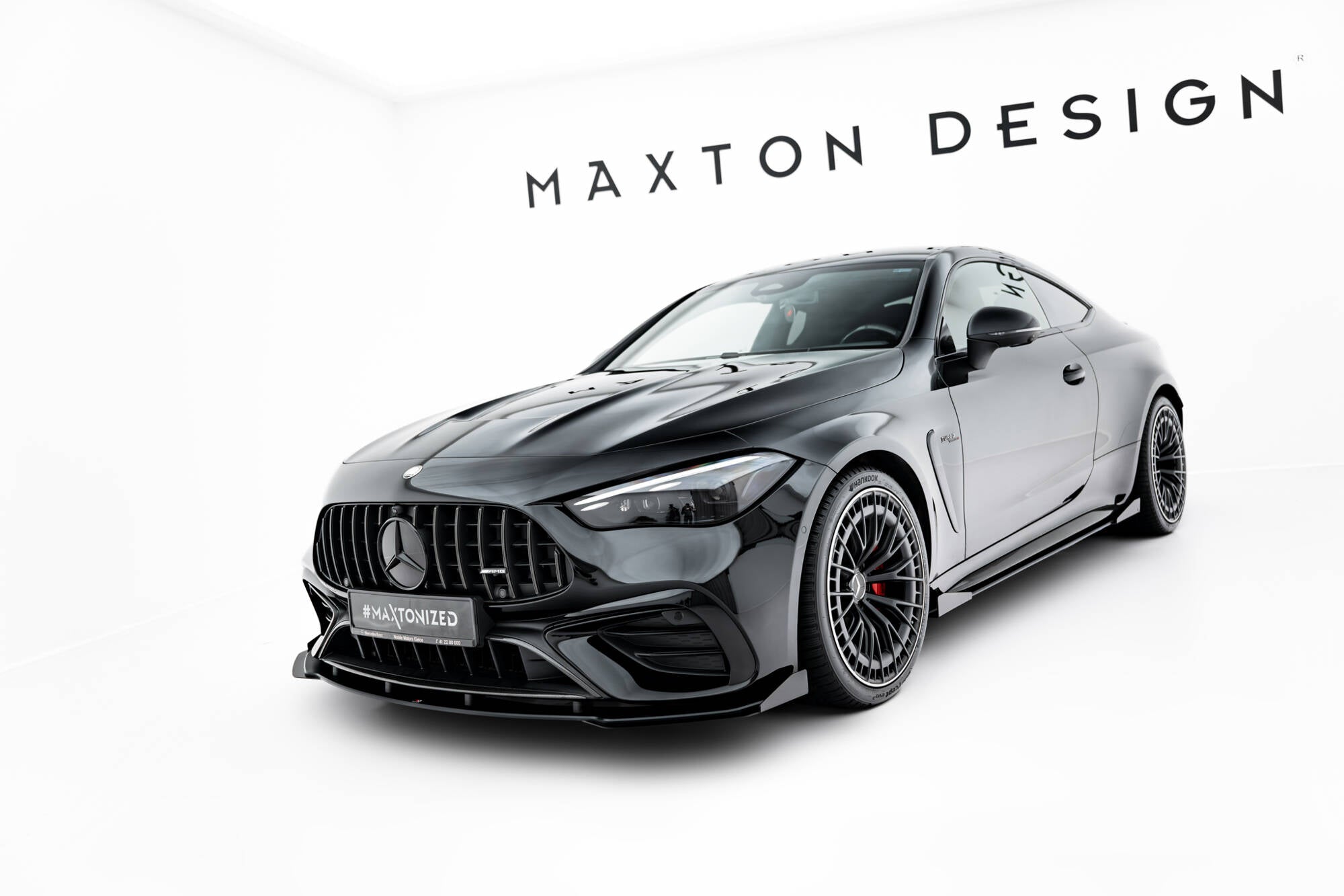 Maxton Design Street Pro Street+ Spoilerlippe Front Ansatz + Flaps passend für Mercedes-AMG CLE 53 C236 schwarz Hochglanz