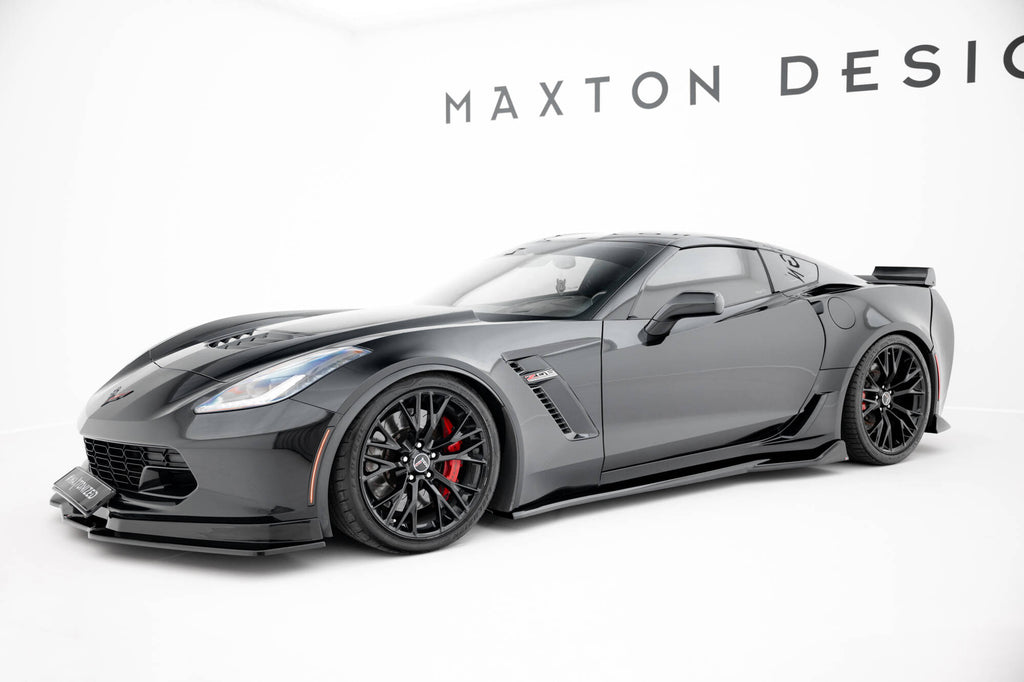 Maxton Design Street+ Seitenschweller Leisten passend für Chevrolet Corvette Z06 C7 schwarz Hochglanz