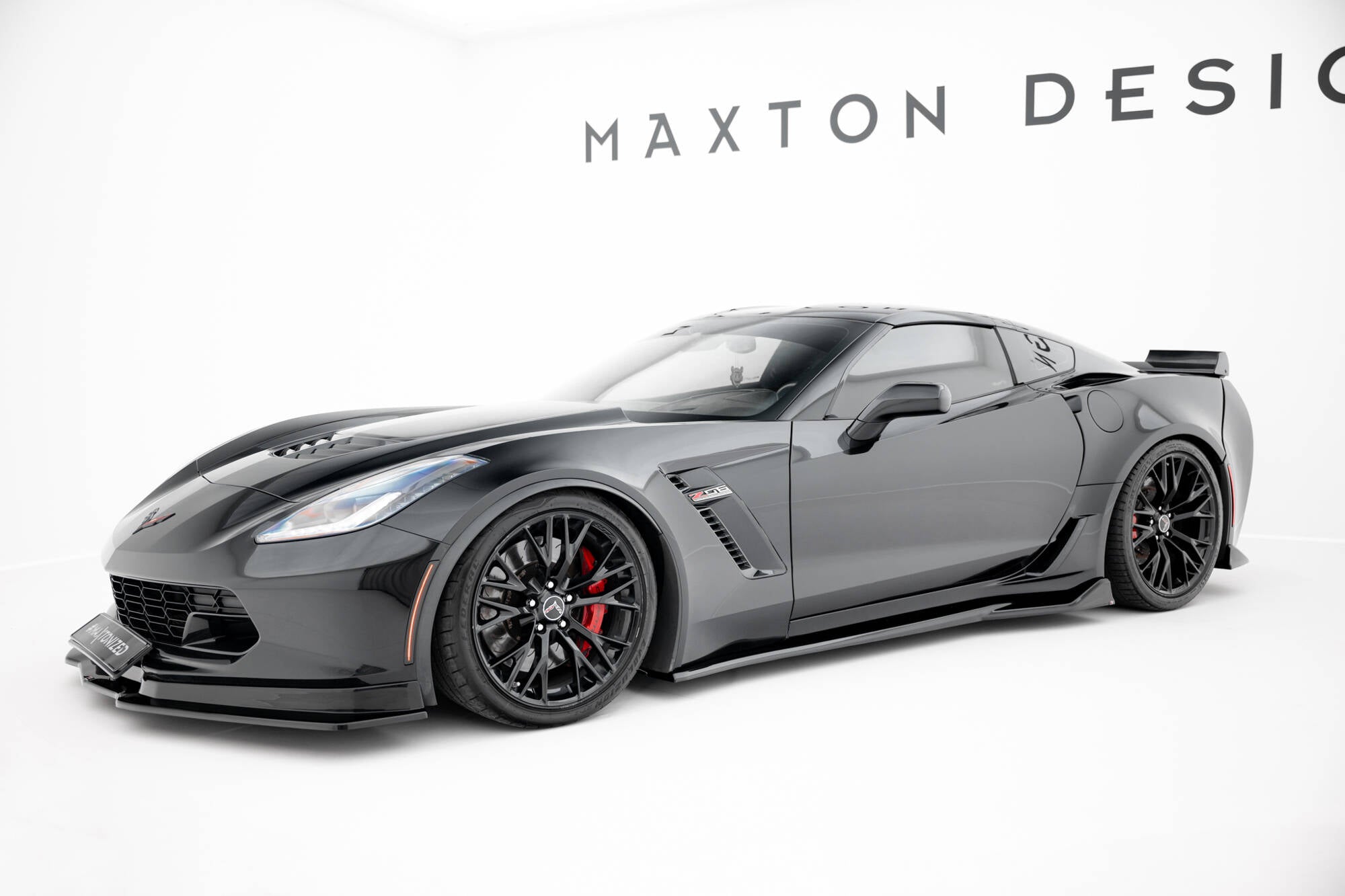 Maxton Design Street+ Seitenschweller Leisten passend für Chevrolet Corvette Z06 C7 schwarz Hochglanz