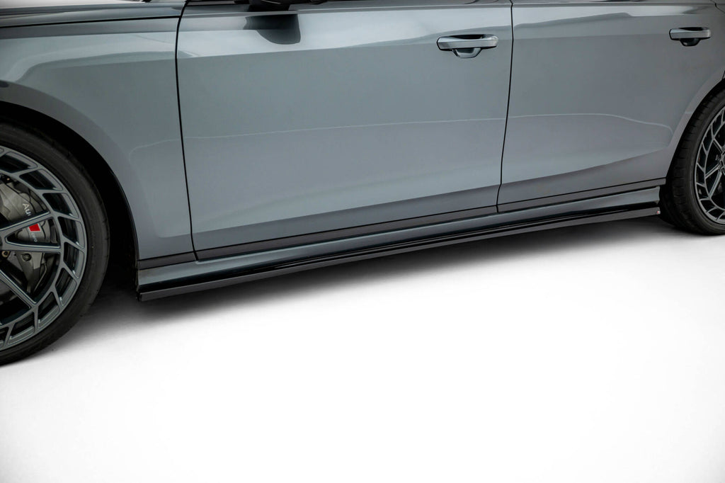 Maxton Design Street+ Seitenschweller Leisten passend für Audi S8 / A8 S-Line D5 Facelift schwarz Hochglanz