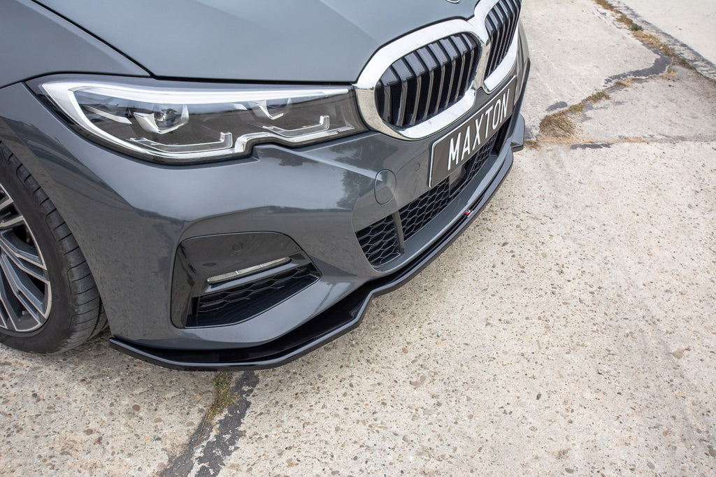 Maxton Design Street+ Spoilerlippe Front Ansatz V.2 passend für BMW 3er M-Paket G20 schwarz Hochglanz