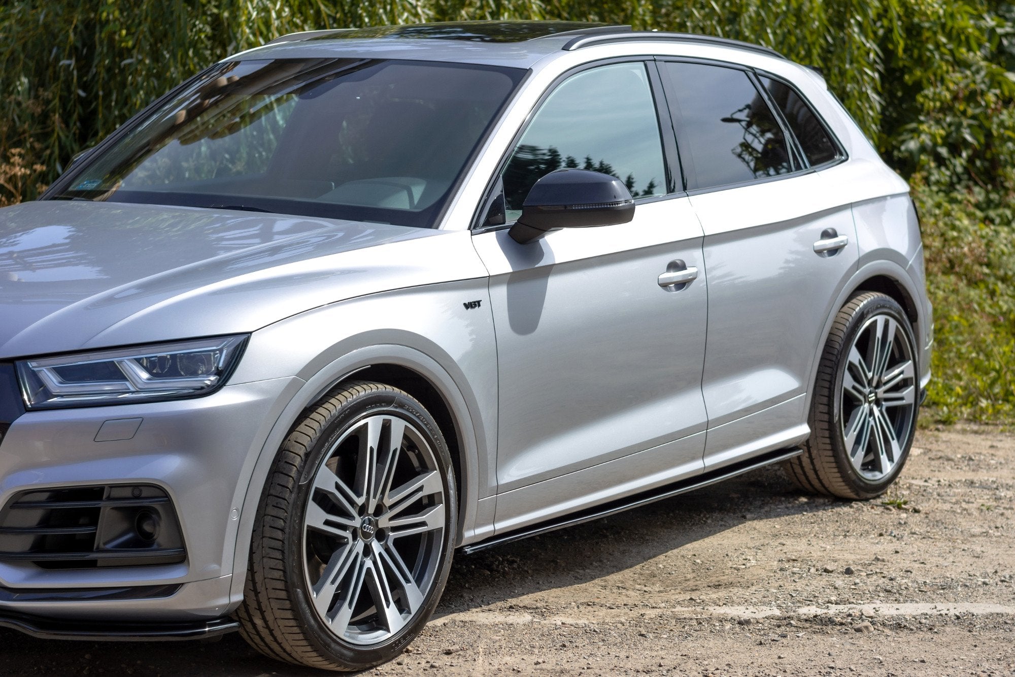Maxton Design Street+ Seitenschweller Leisten passend für Audi SQ5/Q5 S-line Mk2 schwarz Hochglanz