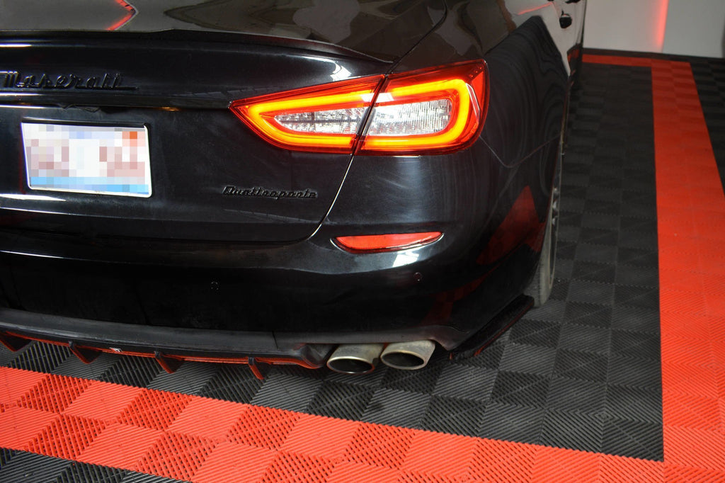 Maxton Design Heck Ansatz Flaps Diffusor für MASERATI QUATTROPORTE MK.6 vor Facelift schwarz matt