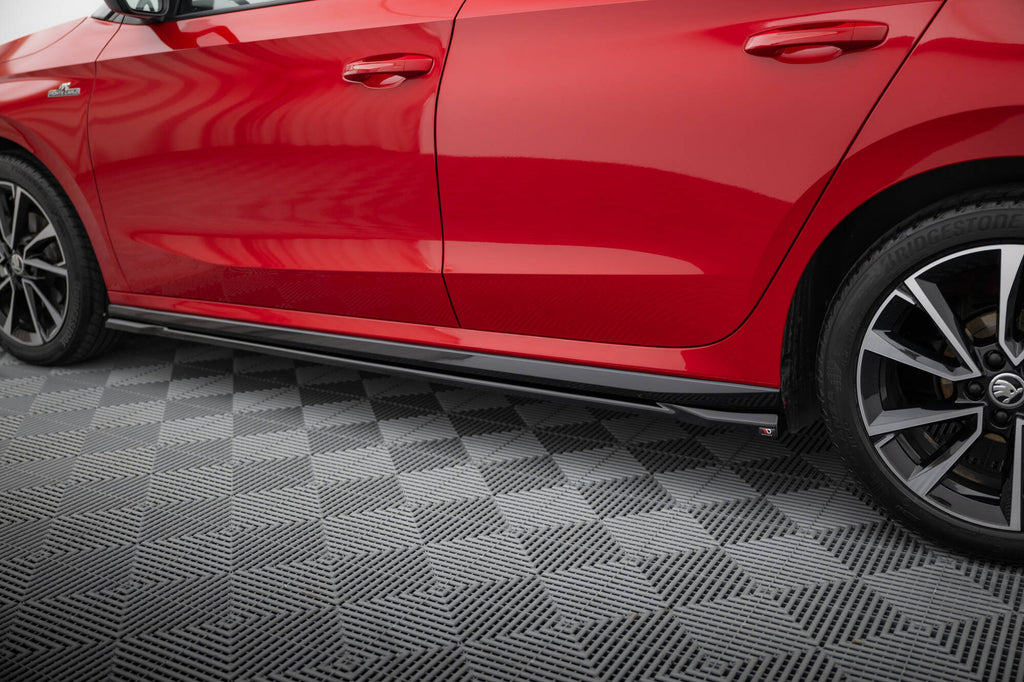 Maxton Design Street+ Seitenschweller Leisten passend für Skoda Fabia Monte Carlo Mk4 schwarz Hochglanz