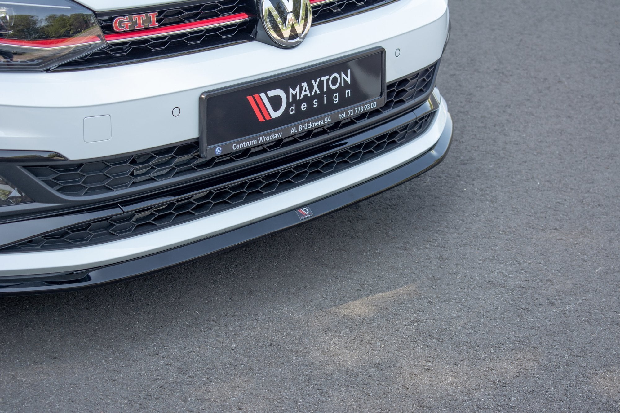 Maxton Design Street+ Spoilerlippe Front Ansatz V.3 passend für VW Polo GTI / R-line Mk6 schwarz Hochglanz