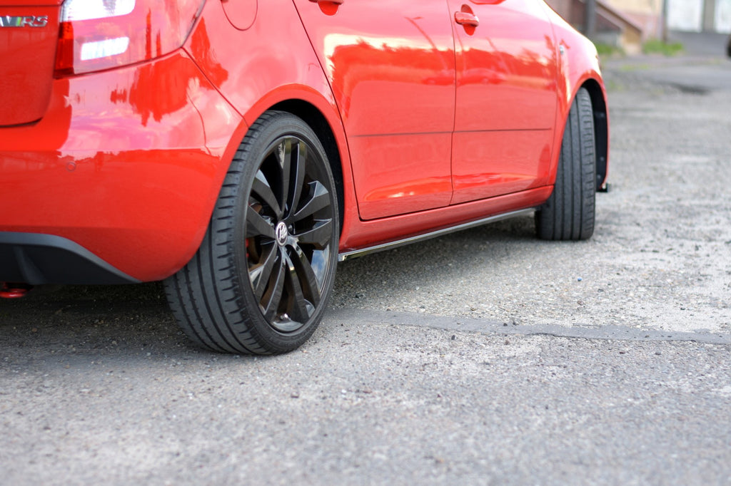 Maxton Design Street+ Seitenschweller Leisten passend für Skoda Fabia RS Mk2 schwarz Hochglanz