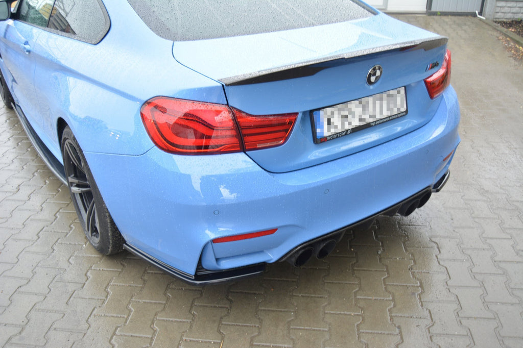 Maxton Design Heck Ansatz Flaps Diffusor V.1 passend für BMW M4 F82 schwarz Hochglanz
