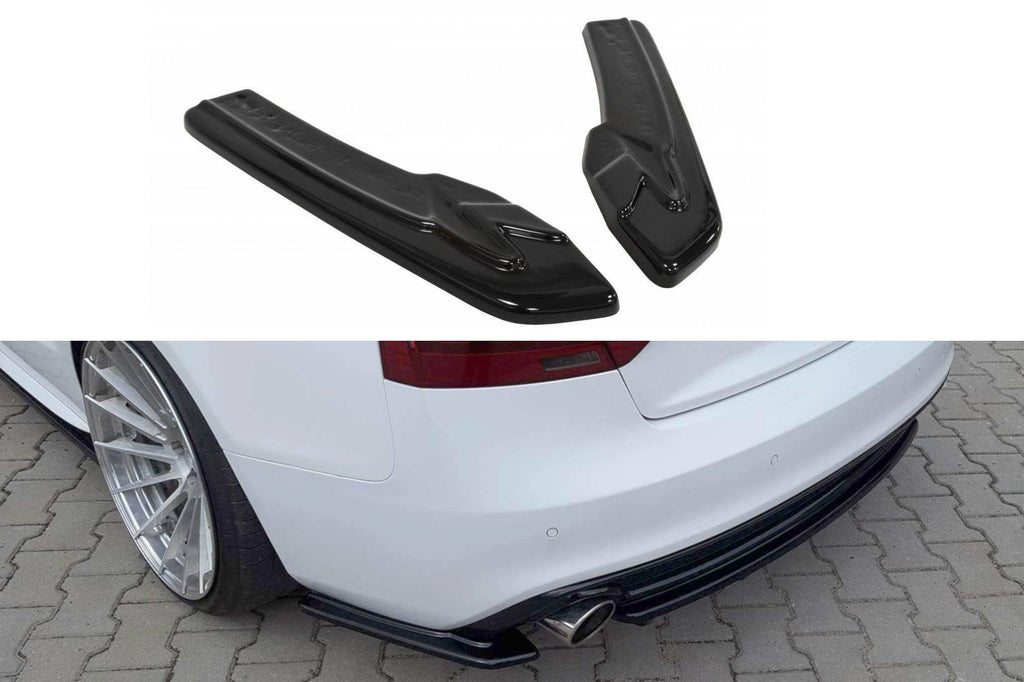 Maxton Design Heck Ansatz Flaps Diffusor passend für Audi A5 S-Line 8T Facelift Facelift schwarz Hochglanz