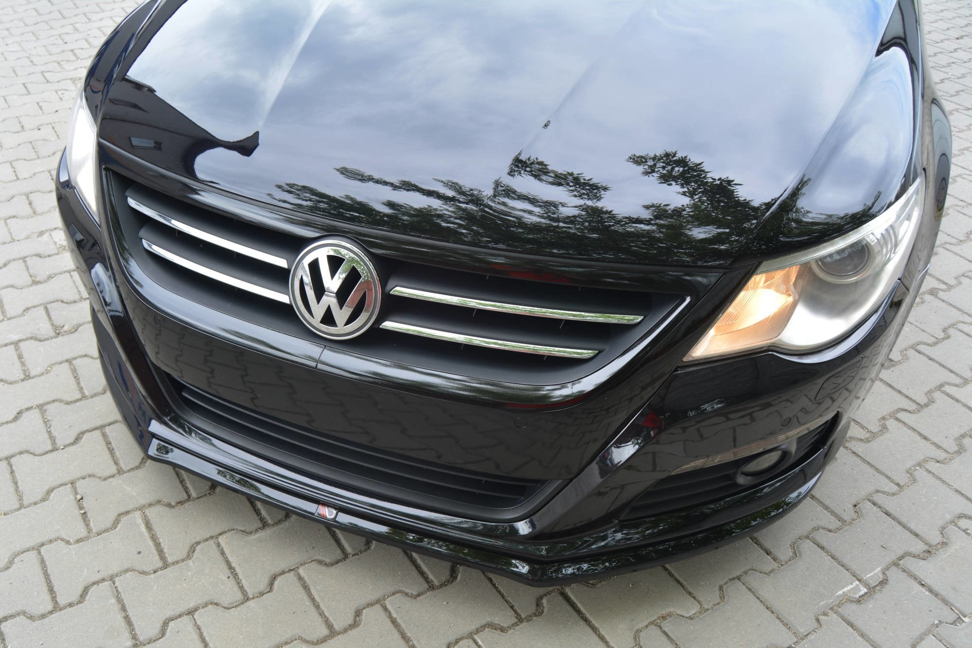 Maxton Design Street+ Spoilerlippe Front Ansatz V.2 passend für VW PASSAT CC STANDARD schwarz Hochglanz