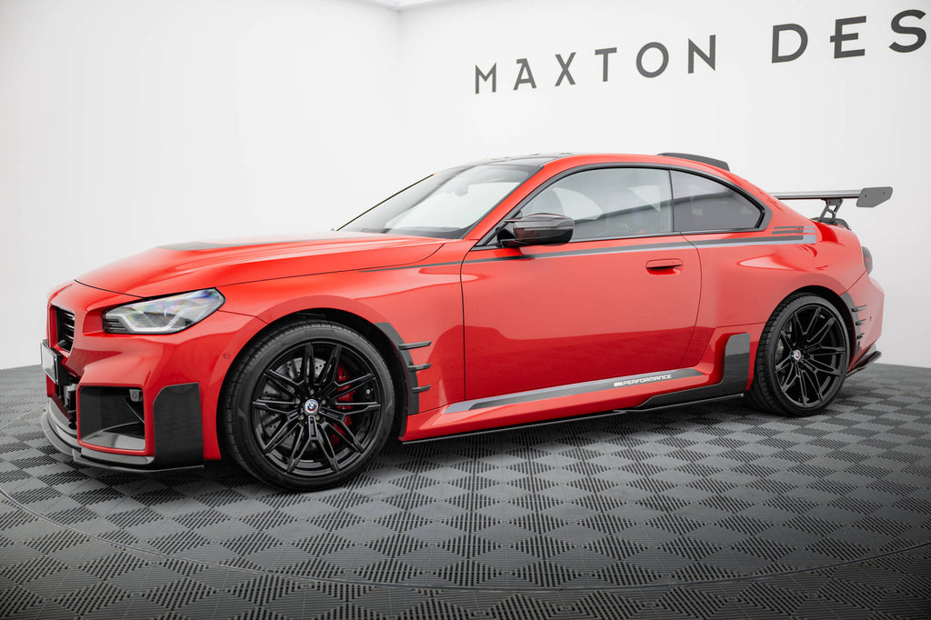 Maxton Design Street+ Seitenschweller Leisten passend für BMW M2 M-Performance G87 schwarz Hochglanz