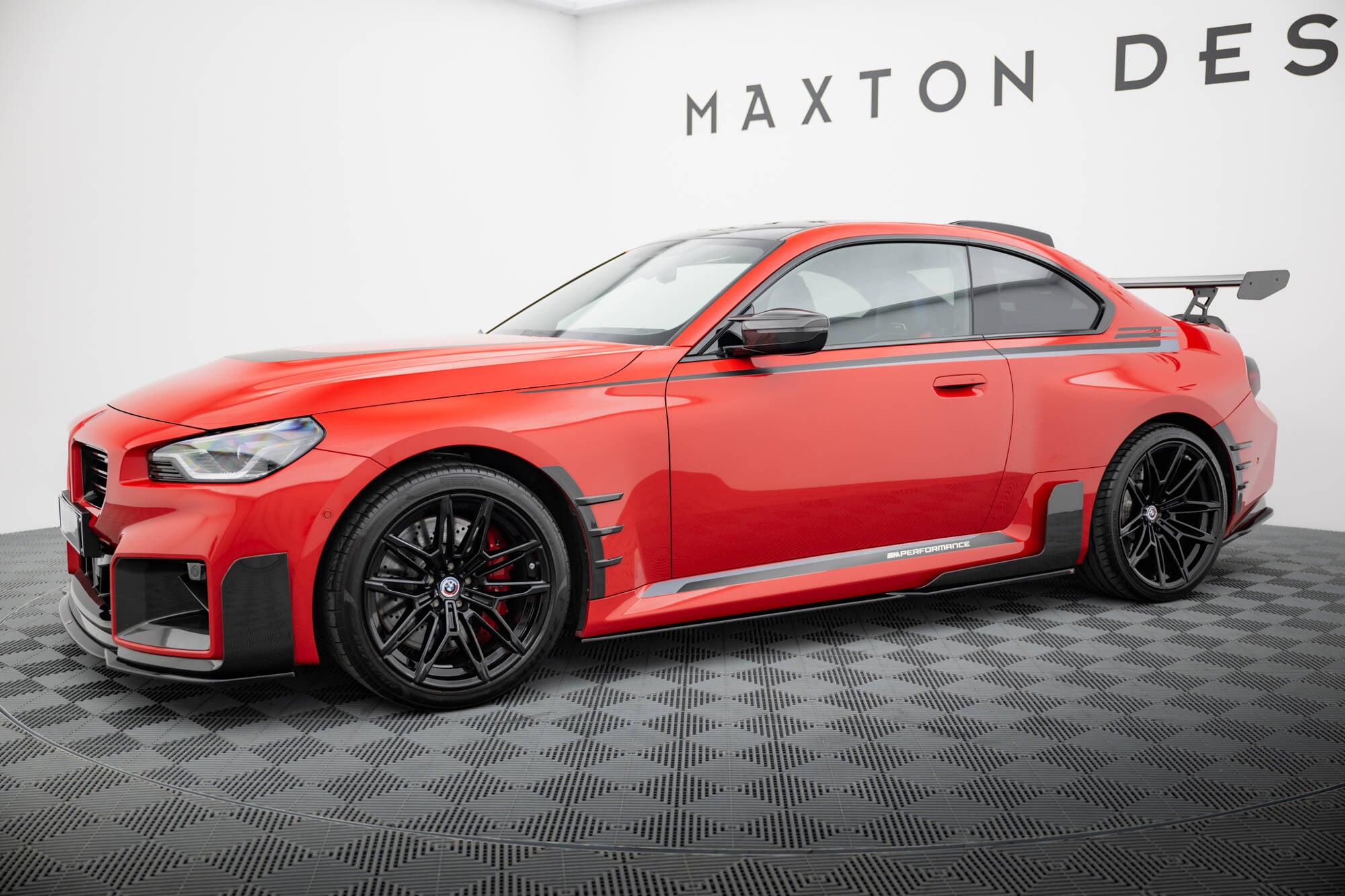 Maxton Design Street+ Seitenschweller Leisten passend für BMW M2 M-Performance G87 schwarz Hochglanz
