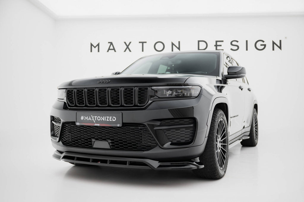 Maxton Design Street+ Spoilerlippe Front Ansatz passend für Jeep Grand Cherokee Trailhawk Mk5 schwarz Hochglanz
