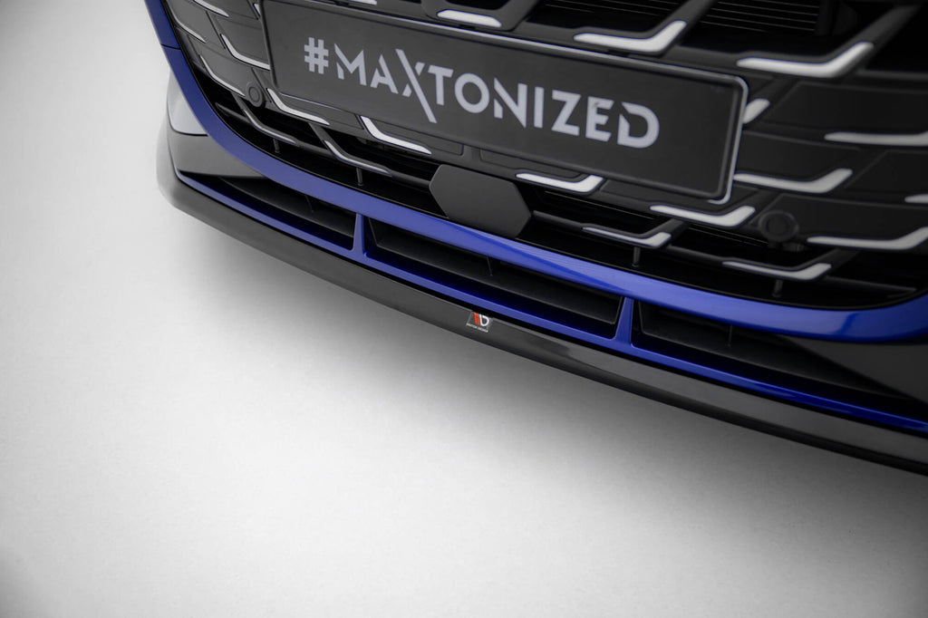 Maxton Design Street+ Spoilerlippe Front Ansatz V.1 passend für Audi A3 S-Line Limousine / S3 Limousine 8Y Facelift schwarz Hochglanz