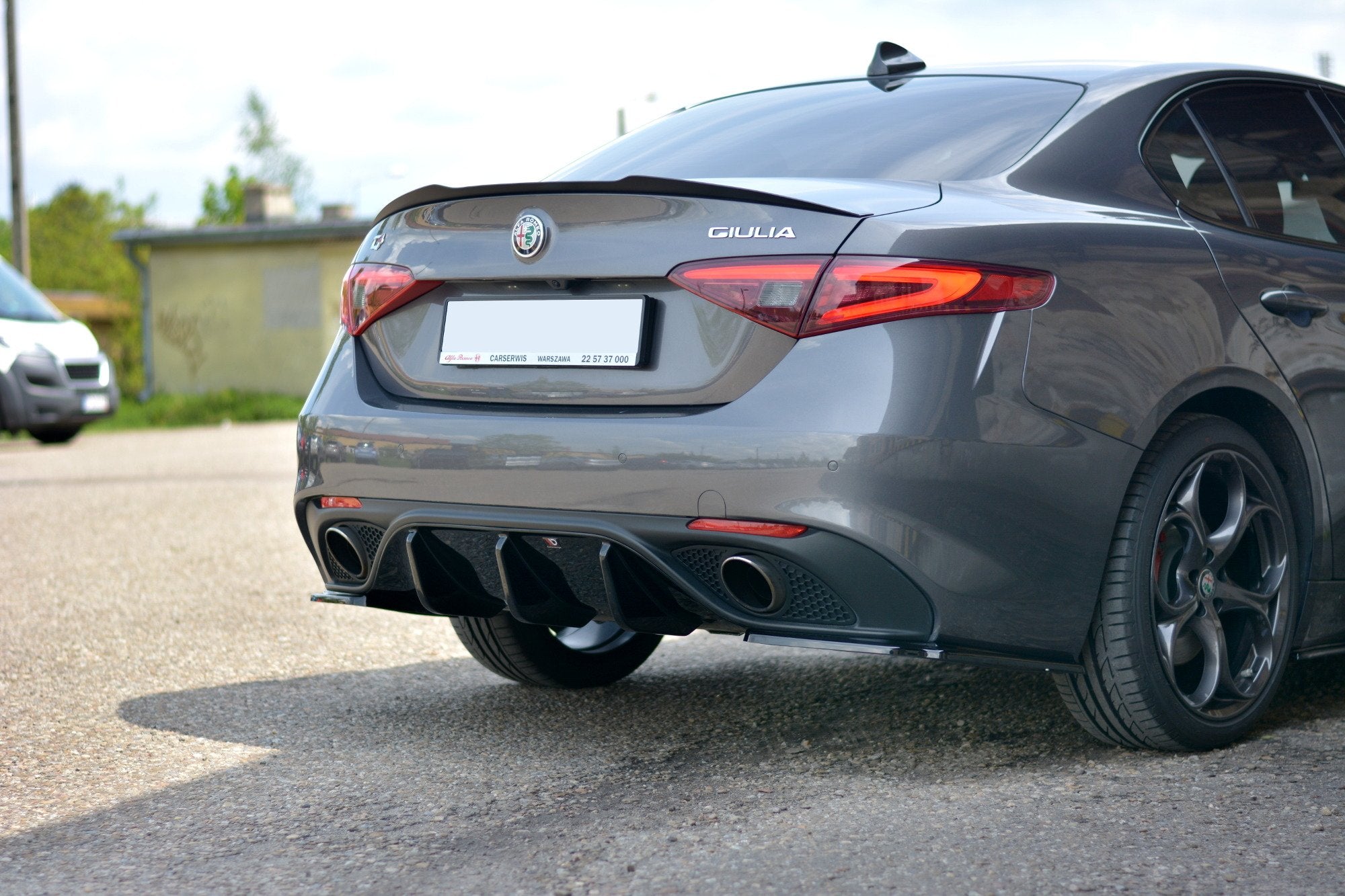 Maxton Design Spoiler CAP passend für Alfa Romeo Giulia Standard / Sport / Quadrifoglio schwarz Hochglanz