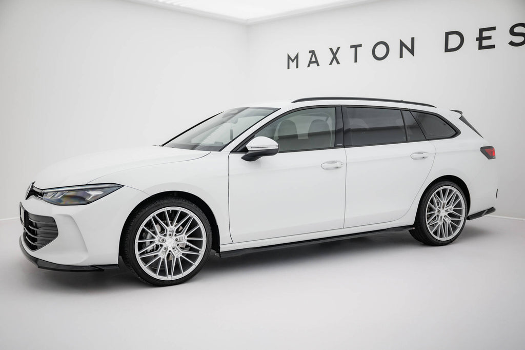 Maxton Design Street+ Seitenschweller Leisten passend für VW Passat B9 schwarz Hochglanz
