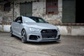 Maxton Design Street+ Spoilerlippe Front Ansatz V.2 passend für Audi RS3 Limousine 8V Facelift schwarz Hochglanz