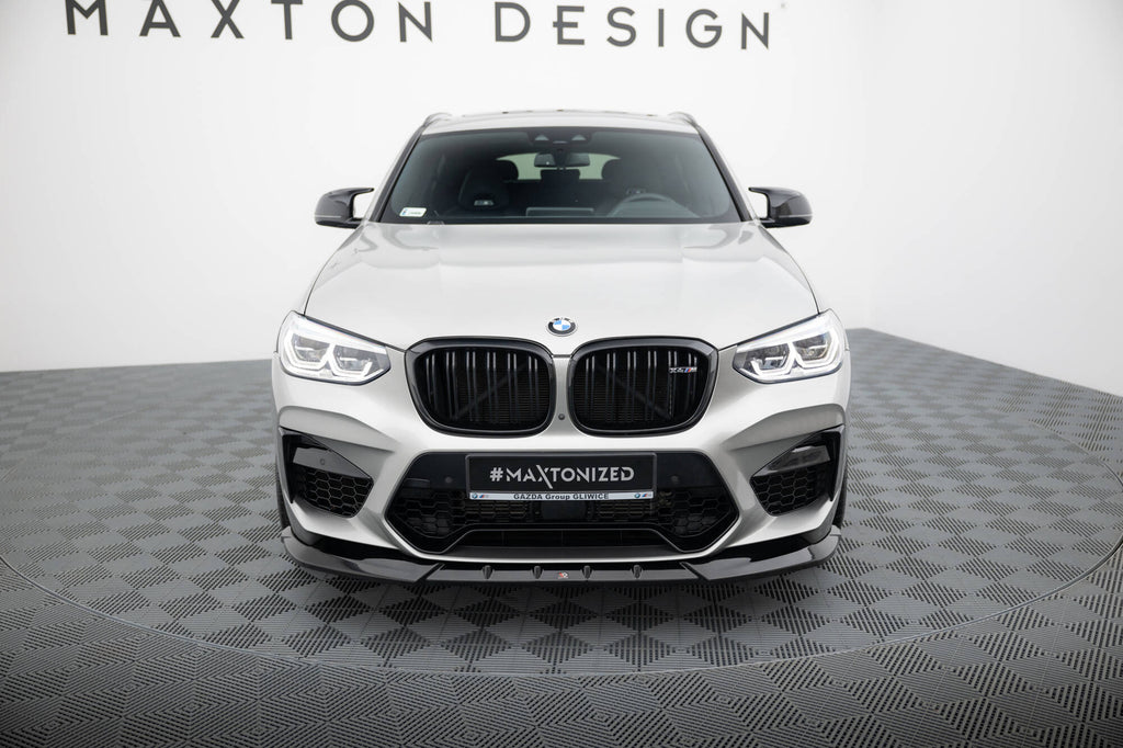 Maxton Design Street+ Spoilerlippe Front Ansatz passend für V.1 BMW X4 M F98 schwarz Hochglanz