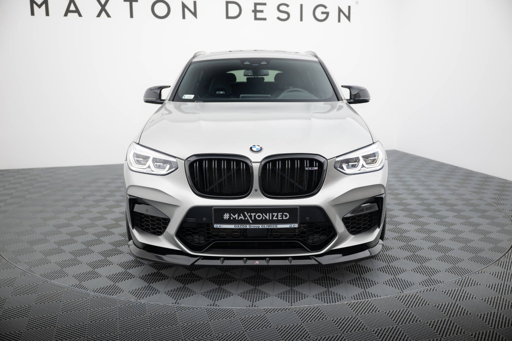 Maxton Design Street+ Spoilerlippe Front Ansatz passend für V.1 BMW X4 M F98 schwarz Hochglanz