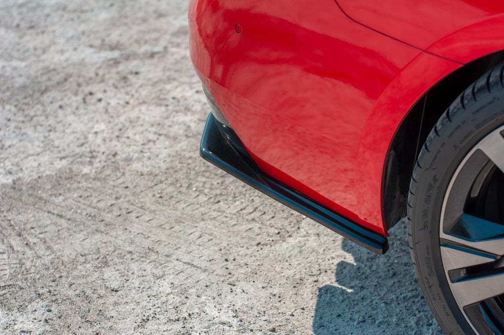 Maxton Design Heck Ansatz Flaps Diffusor passend für Peugeot 508 Benzin Mk2 schwarz Hochglanz