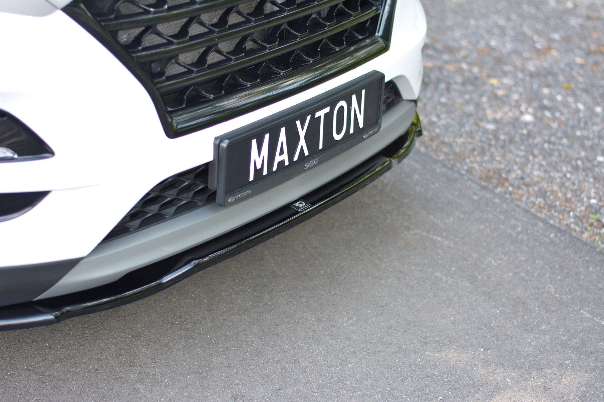 Maxton Design Street+ Spoilerlippe Front Ansatz V.2 passend für Hyundai Tucson Mk3 Facelift schwarz Hochglanz