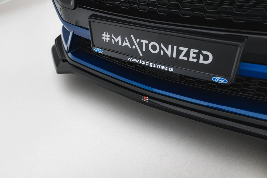 Maxton Design Street+ Spoilerlippe Front Ansatz V.1 passend für Ford Mustang GT Mk7 schwarz Hochglanz