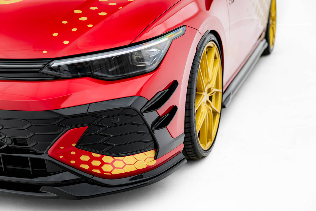 Maxton Design Stoßstangen Flaps Wings vorne Canards passend für VW Golf GTI Clubsport Mk8 Facelift