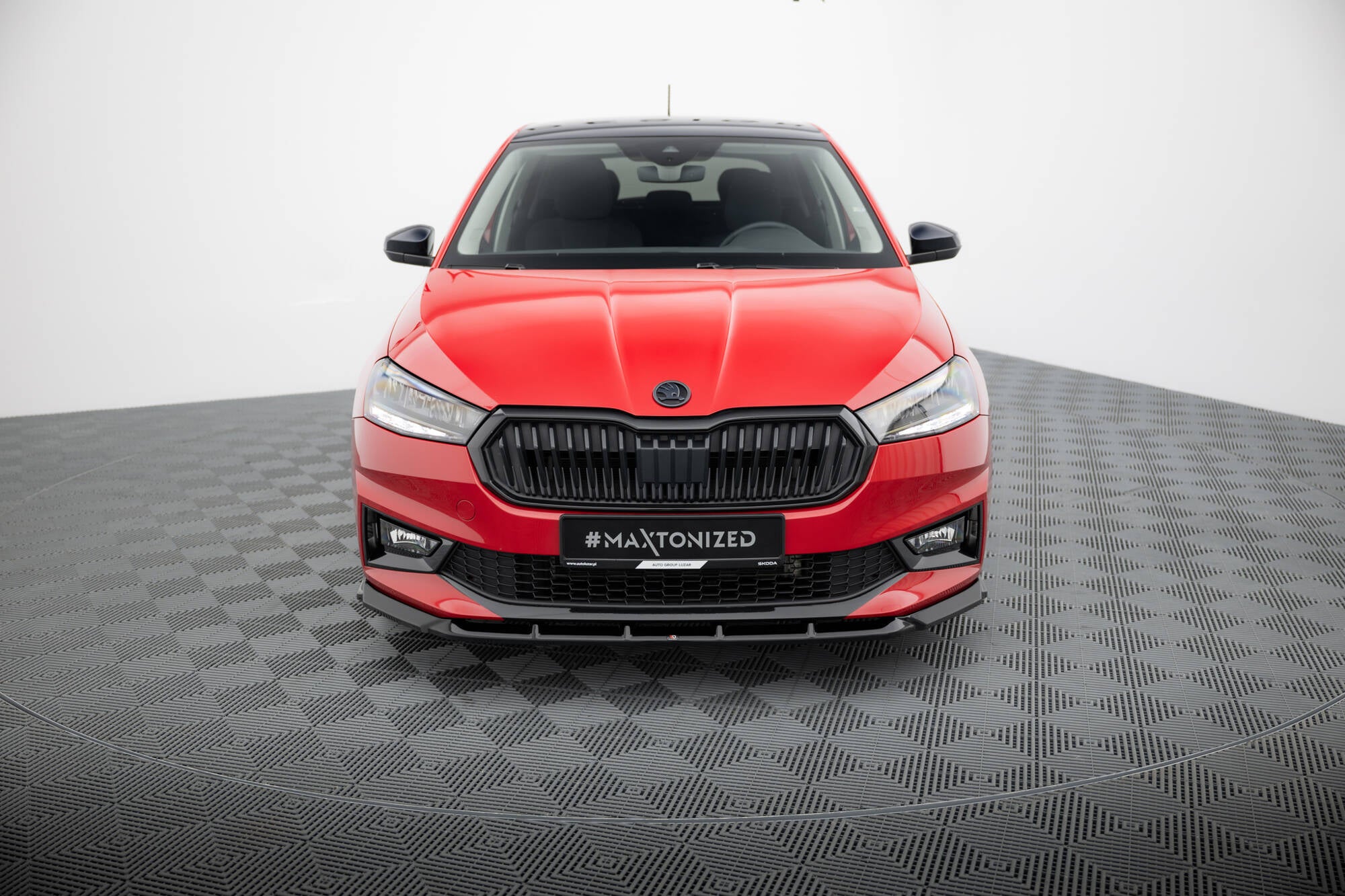 Maxton Design Street+ Spoilerlippe Front Ansatz passend für Skoda Fabia Mk4 schwarz Hochglanz