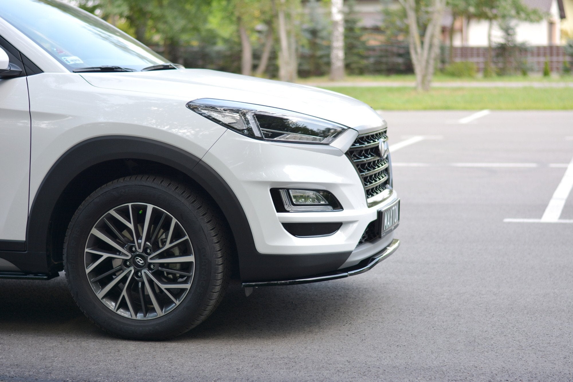 Maxton Design Street+ Spoilerlippe Front Ansatz V.2 passend für Hyundai Tucson Mk3 Facelift schwarz Hochglanz