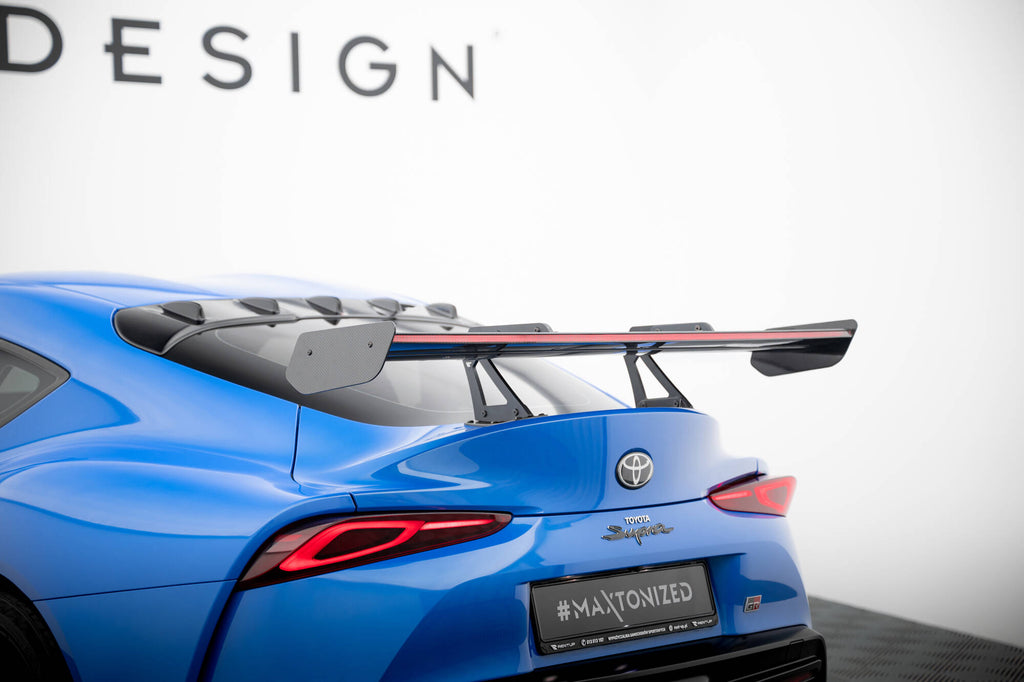 Maxton Design Carbon Spoiler With Upper Swan Mounting + LED Toyota Supra Mk5 für Toyota Supra Mk5