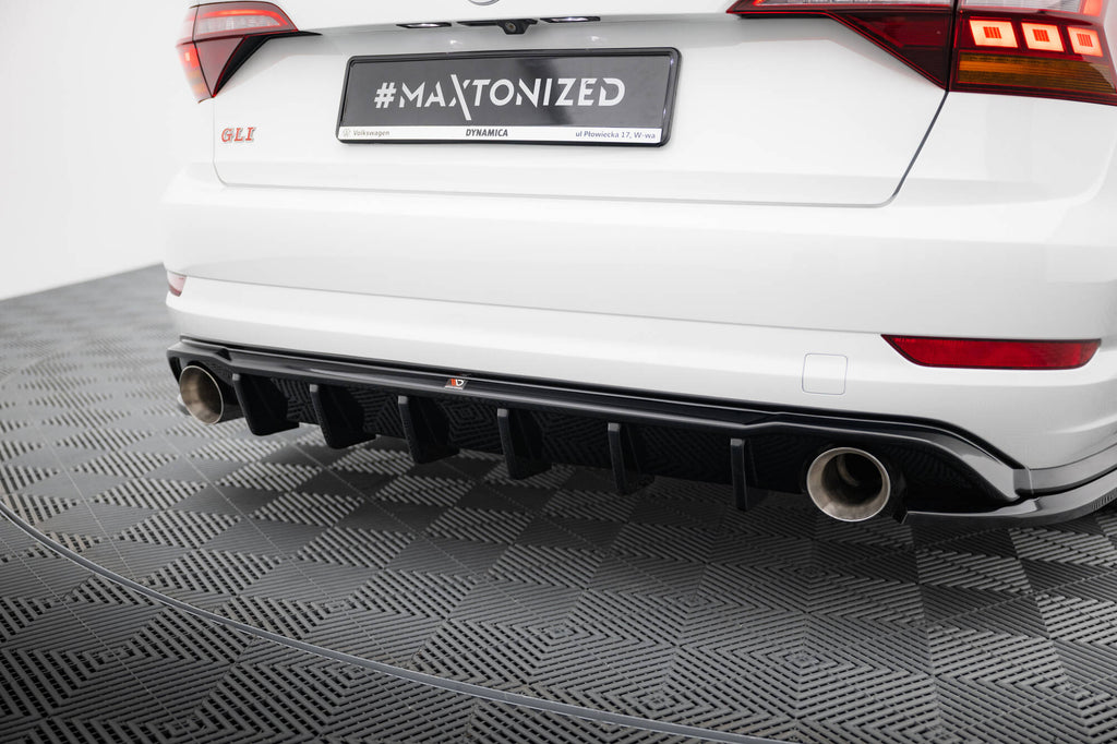 Maxton Design Diffusor Heck Ansatz passend für VW Jetta GLI Mk7 schwarz Hochglanz