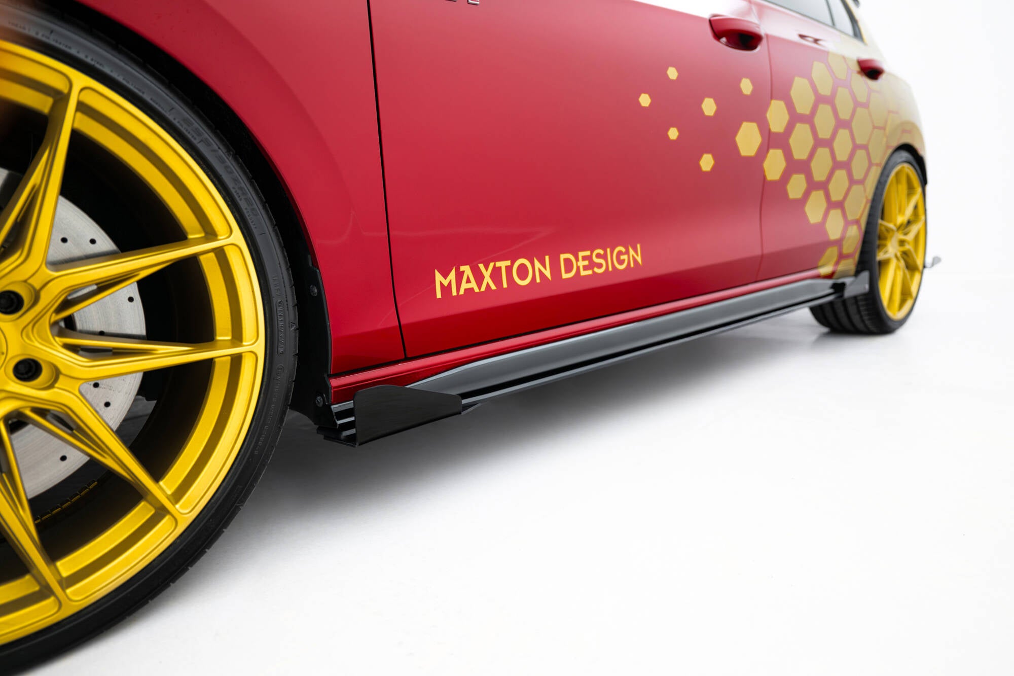 Maxton Design Street Pro Street+ Seitenschweller Leisten + Flaps passend für VW Golf GTI Clubsport Mk8 Facelift schwarz Hochglanz