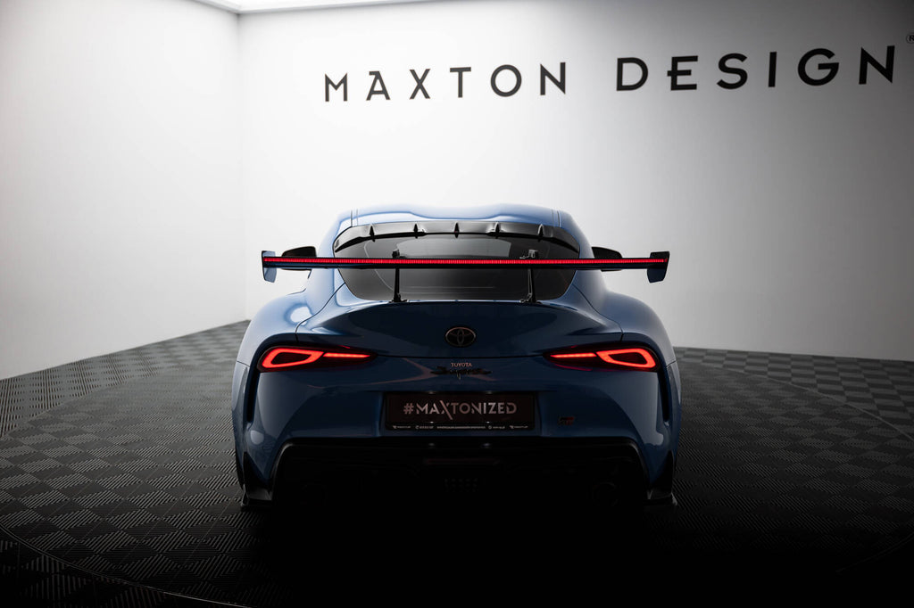 Maxton Design Carbon Spoiler With Upper Swan Mounting + LED Toyota Supra Mk5 für Toyota Supra Mk5