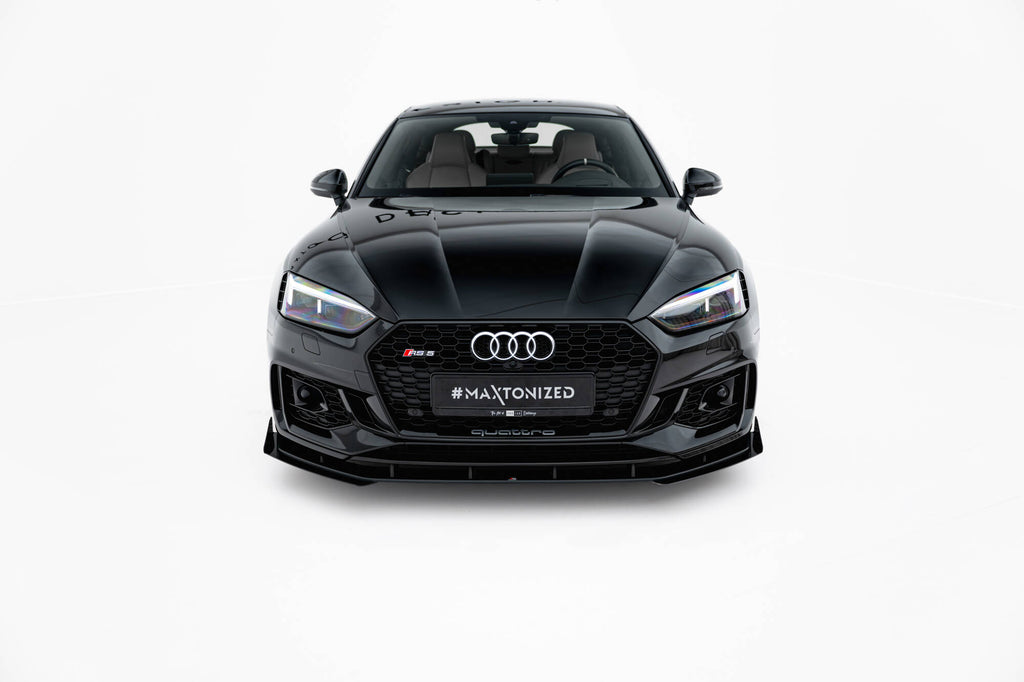 Maxton Design Front Stoßstange Flaps passend für Flaps Audi RS5 Coupe / Sportback F5 schwarz Hochglanz