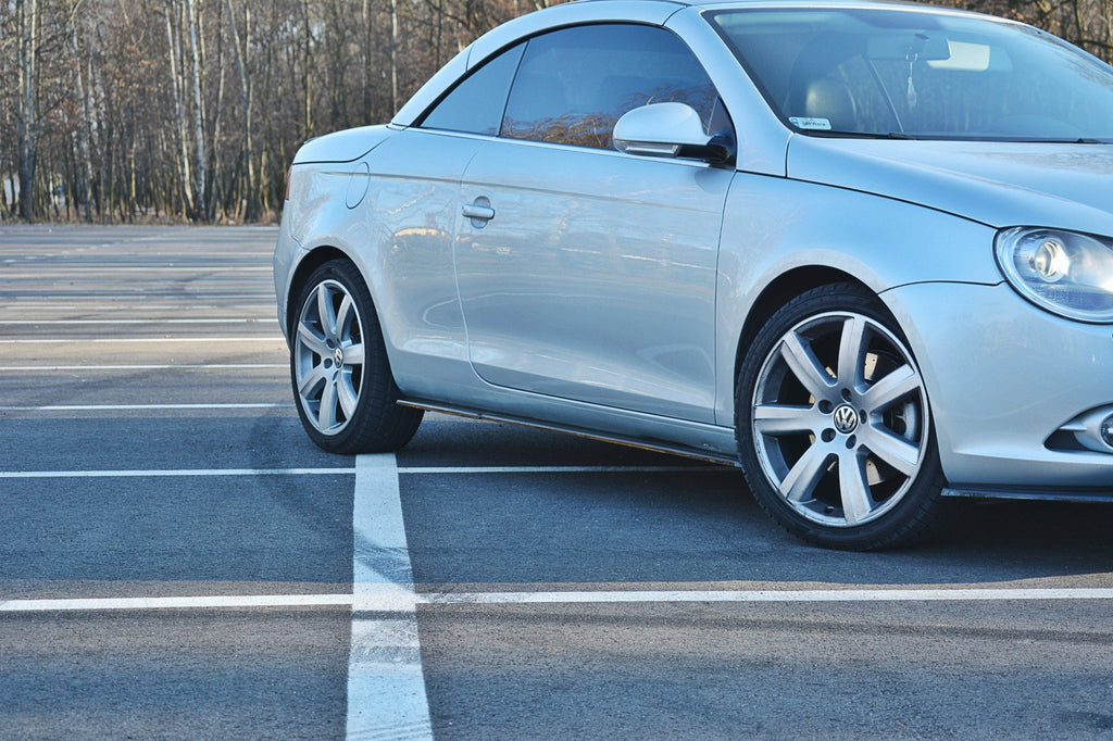 Maxton Design Street+ Seitenschweller Leisten passend für VW EOS schwarz Hochglanz
