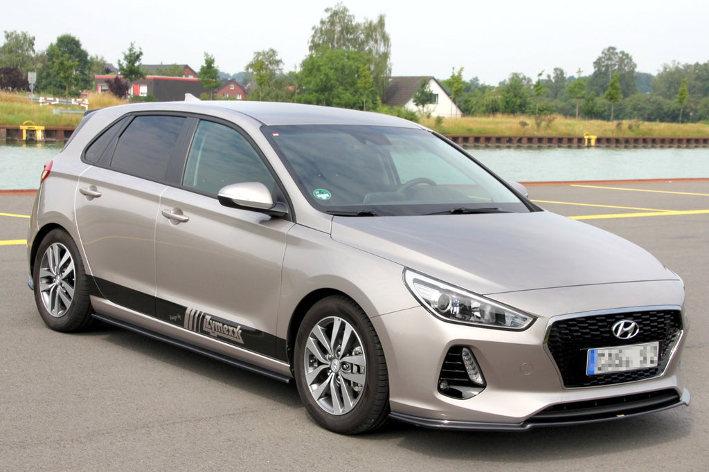 Maxton Design Street+ Spoilerlippe Front Ansatz V.1 passend für HYUNDAI I30 MK3 HATCHBACK schwarz Hochglanz