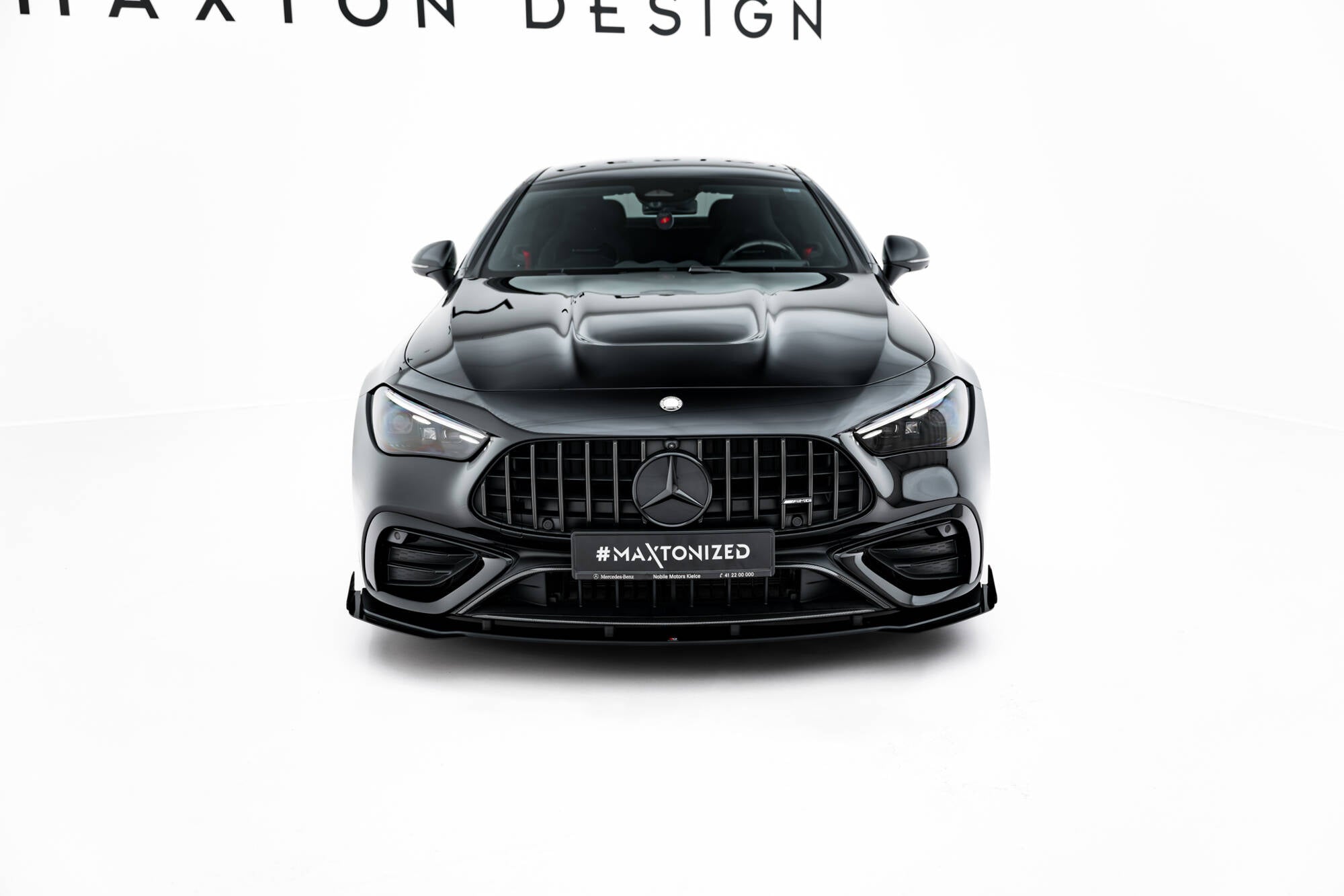 Maxton Design Street Pro Street+ Spoilerlippe Front Ansatz + Flaps passend für Mercedes-AMG CLE 53 C236 schwarz Hochglanz