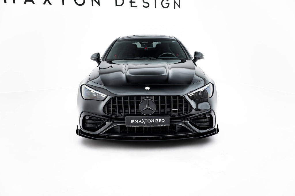 Maxton Design Street Pro Street+ Spoilerlippe Front Ansatz + Flaps passend für Mercedes-AMG CLE 53 C236 schwarz Hochglanz