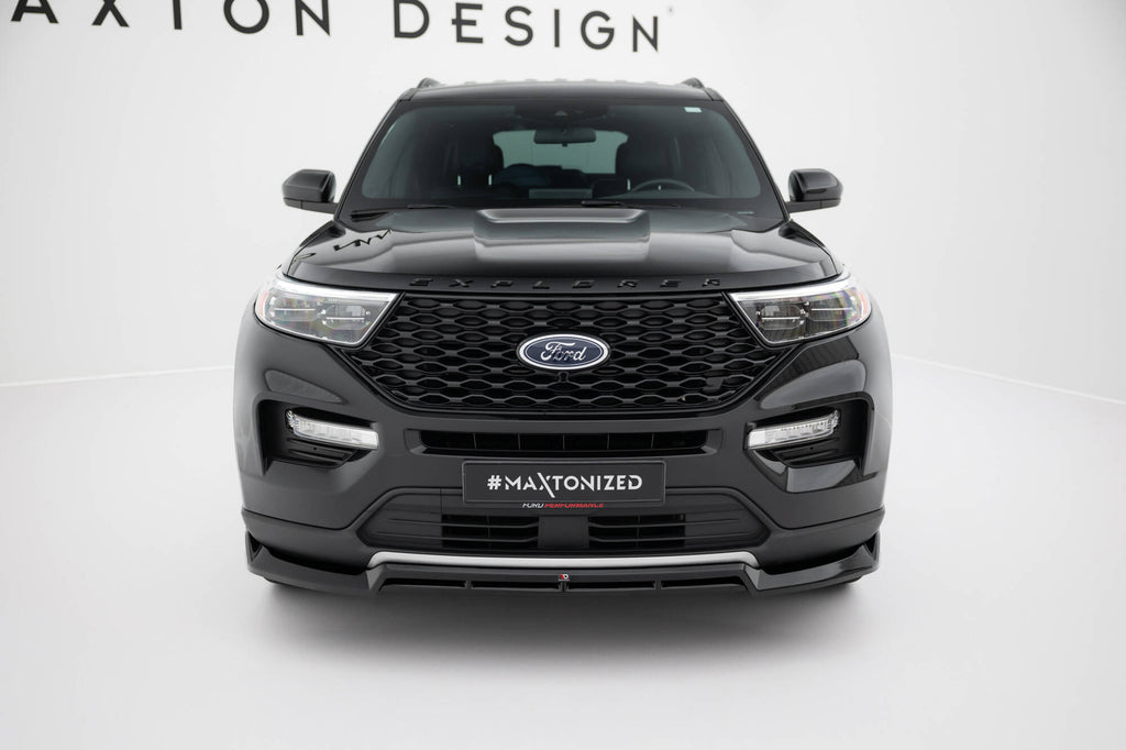 Maxton Design Street+ Spoilerlippe Front Ansatz passend für Ford Explorer XLT Mk6 schwarz Hochglanz