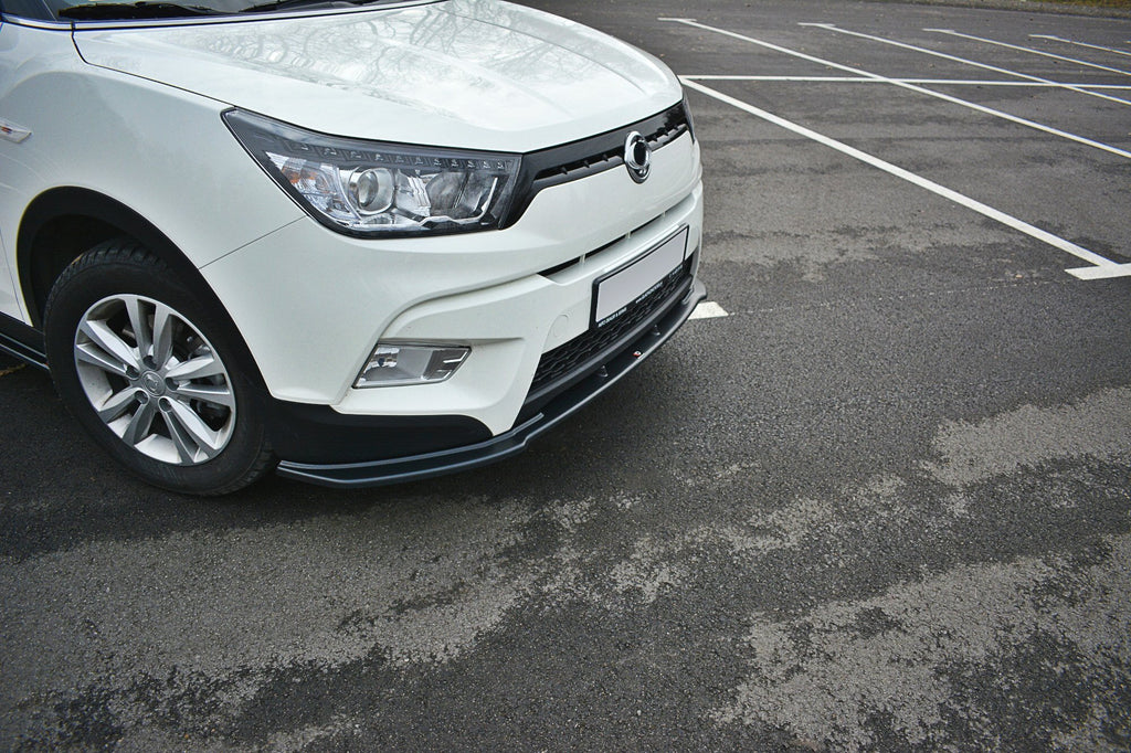 Maxton Design Street+ Spoilerlippe Front Ansatz V.1 passend für SSANGYONG TIVOLI schwarz Hochglanz