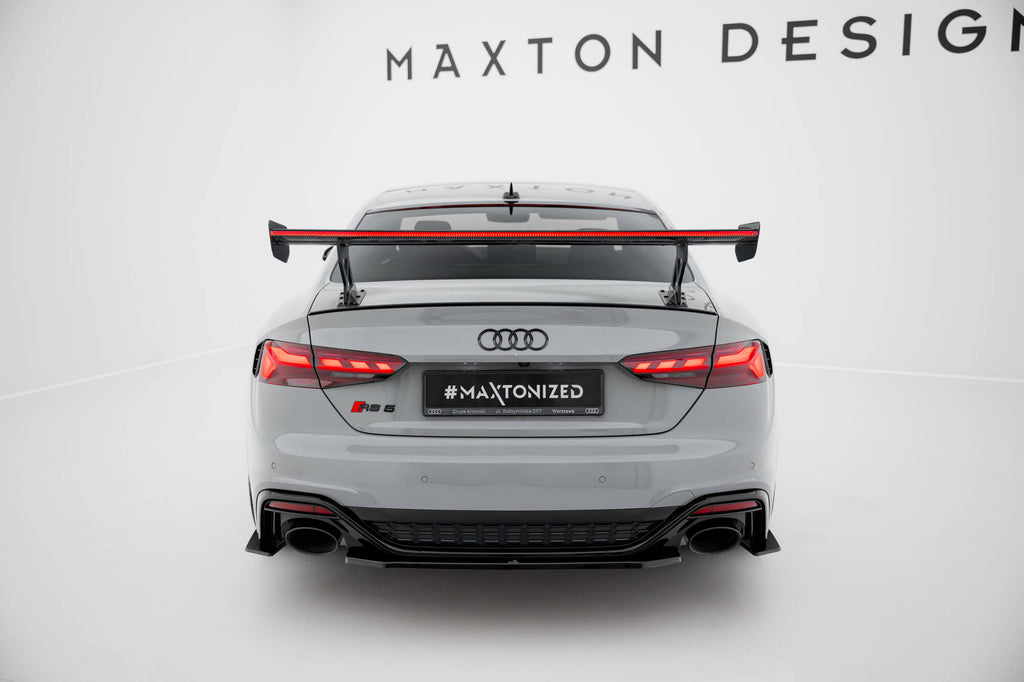 Maxton Design Carbon Spoiler With External Brackets Uprights V.1 + LED Audi A5 / A5 S-Line / S5 / RS5 Coupe F5 / F5 Facelift für Audi A5 / S5 / RS5