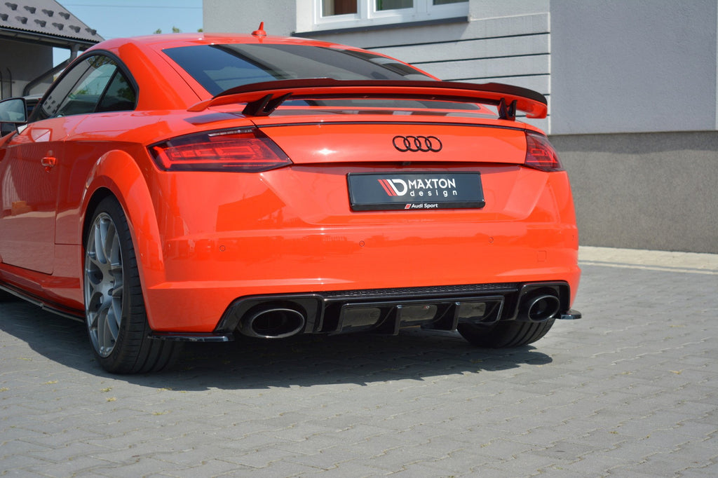 Maxton Design Diffusor Heck Ansatz passend für Audi TT RS 8S schwarz Hochglanz