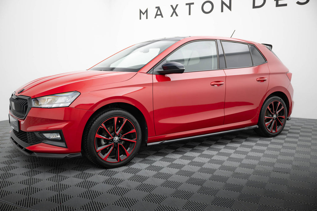 Maxton Design Street+ Seitenschweller Leisten passend für Skoda Fabia Mk4 schwarz Hochglanz