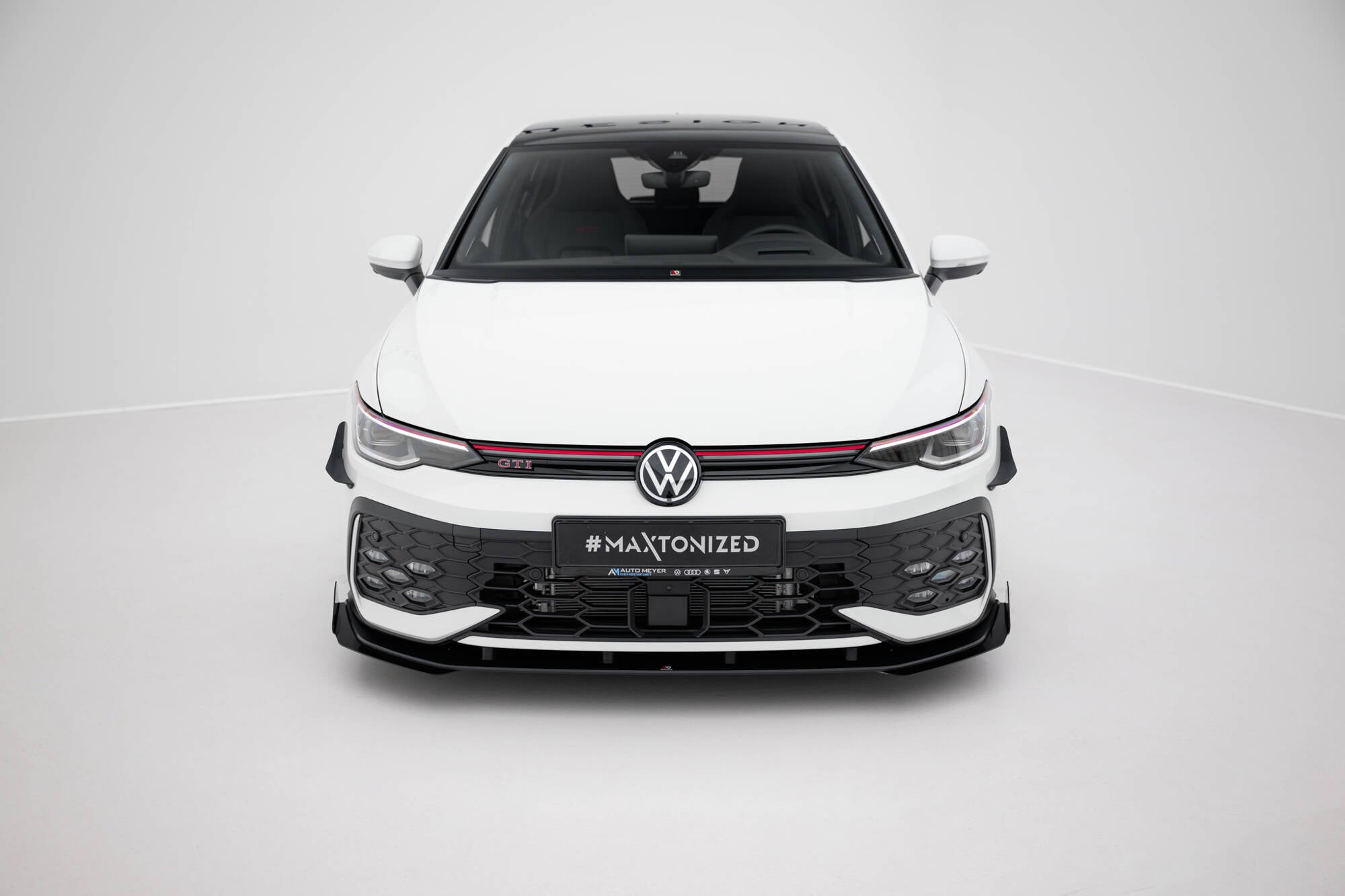 Maxton Design Street Pro Street+ Spoilerlippe Front Ansatz passend für + Flaps passend für VW Golf GTI / GTE / R-Line Mk8 Facelift schwarz Hochglanz