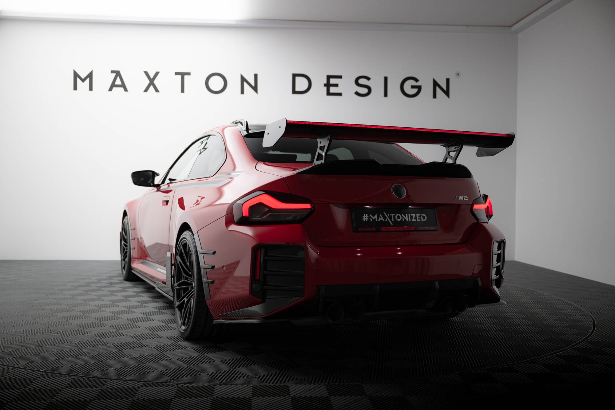 Maxton Design Carbon Spoiler With Internal Brackets Uprights + LED BMW M2 G87 für BMW M2 G87