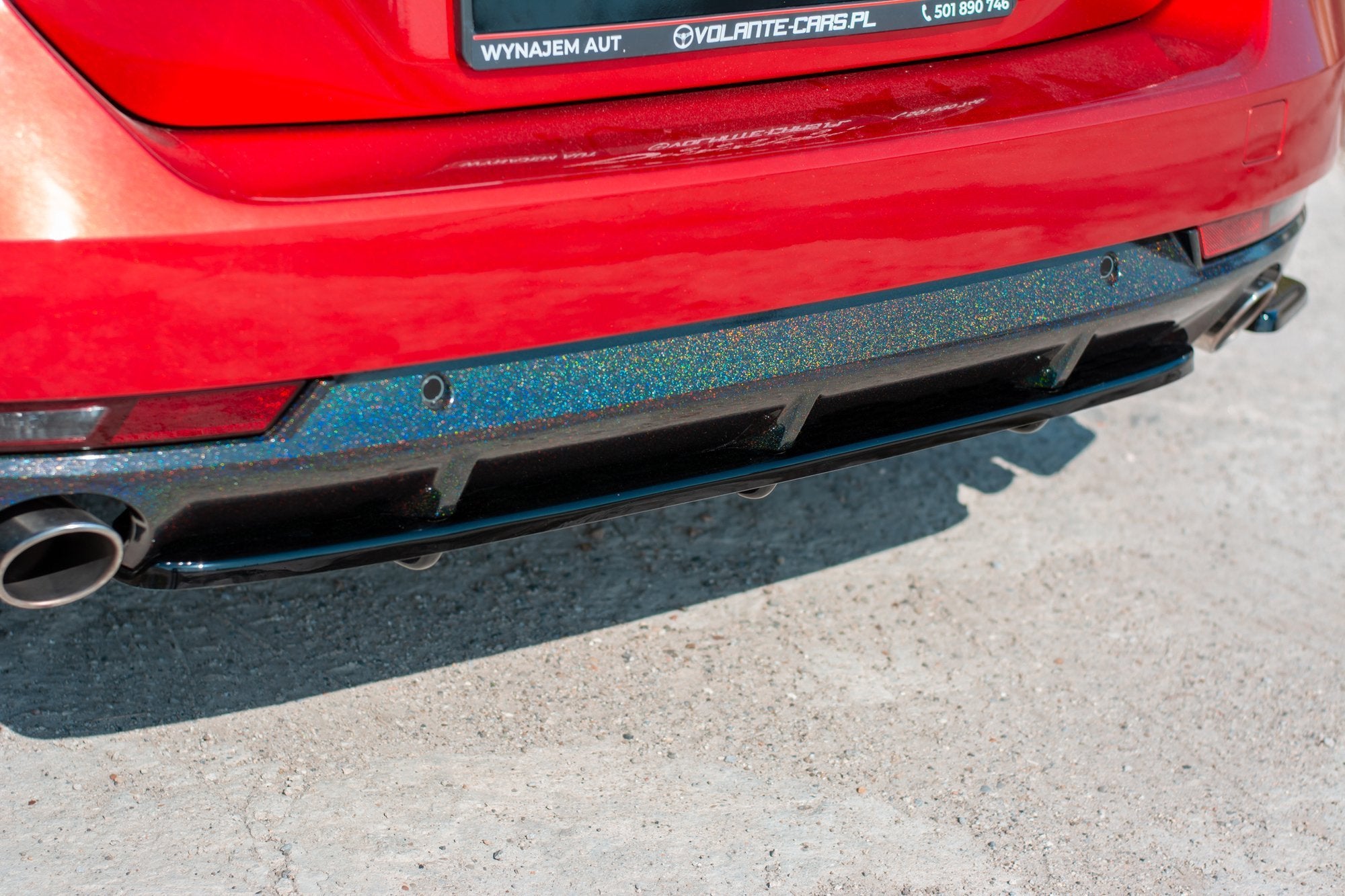 Maxton Design Mittlerer Diffusor Heck Ansatz für(mit einem vertikalem balken) Peugeot 508 SW Mk2 Carbon Look