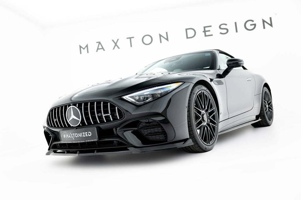 Maxton Design Street+ Spoilerlippe Front Ansatz passend für Mercedes-AMG SL 63 R232 schwarz Hochglanz