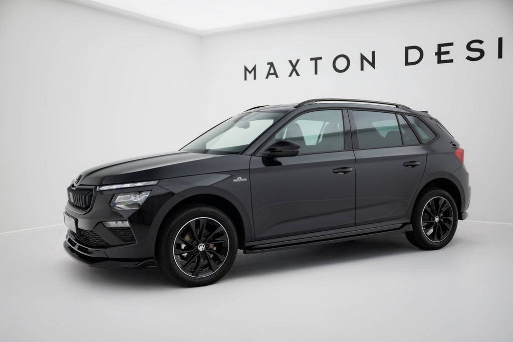 Maxton Design Street+ Seitenschweller Leisten passend für Skoda Kamiq Monte Carlo Mk1 Facelift schwarz Hochglanz